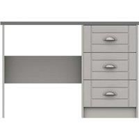 One Call Furniture Nantes 3 Drawer Dressing Table Ready Assembled Light Grey With Dust Grey Top