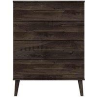 One Call Furniture Marseille 4 Drawer Chest Ready Assembled Dark Oak, Brown