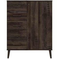 One Call Furniture Marseille 5 Drawer Hanging Storage Ready Assembled Dark Oak, Brown