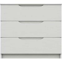 One Call Furniture Antibes 3 Drawer Chest Ready Assembled Gloss White, White