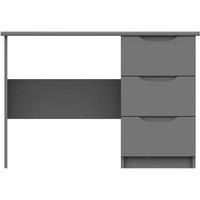One Call Furniture Antibes 3 Drawer Dressing Table Desk Ready Assembled Gloss Dust Grey