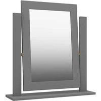 One Call Furniture Antibes Mirror Ready Assembled Gloss Dust Grey, Grey
