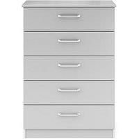 One Call Sanford Ready Assembled High Gloss 5 Drawer Chest
