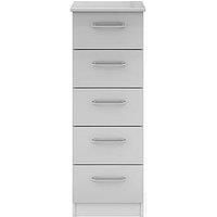 One Call Sanford Ready Assembled High Gloss Narrow 5 Drawer Chest