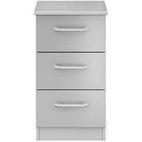One Call Sanford Ready Assembled High Gloss 3 Drawer Bedside Chest