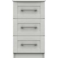 Ethan White 3 Drawer Bedside White