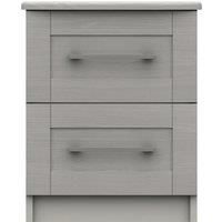 Ethan Light Grey 2 Drawer Bedside Grey