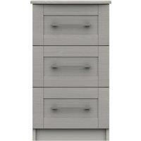 Ethan Light Grey 3 Drawer Bedside Grey