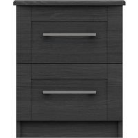 Ethan Graphite 2 Drawer Bedside Grey