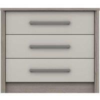 One Call Furniture Versailles 3 Drawer Chest Ready Assembled Grey Oak White Grey Gloss, Grey