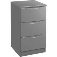 Legato Grey 3 Drawer Bedside Grey