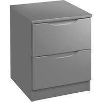 Legato Grey 2 Drawer Bedside Grey