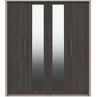 Smyth Part Assembled 4 Door Mirrored Wardrobe
