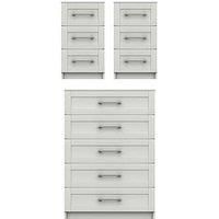 Regal Ready Assembled 3 Piece Package  5 Drawer Chest And Set Of 2 Bedside Chests
