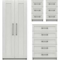 Regal Ready Assembled Package  2 Door Wardrobe, 5 Drawer Chest And 2 Bedside Chests
