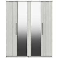 Taylor Part Assembled 4 Door Mirrored Wardrobe