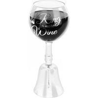 LIVIVO /'Ring for Wine/' Novelty Wine Glass with Built-in Bell for Red or White Wine Quirky Anniversary or Valentine Gift for Her