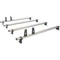 Van Guard 4 ULTI Roof Bars + 4 load stops for Volkswagen T5 Transporter 2002-2015 | L1, L2 | H1 | VG263-4