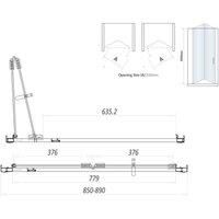 Scudo S6 Bifold Semi Frameless Door 900Mm, Silver