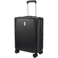 Cabin Max Santa Cruz Cabin Luggage 55x40x20 cm – Lightweight Hard Shell Carry On Suitcase with Spinner Wheels, Cup Holder, Telescopic Handle & TSA Lock – Airline Cabin Size – Travel Case (Black)