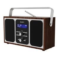 Majority Girton II - DAB+ DAB Digital & FM Portable Radio with Stereo Sound - Dual Alarm Clock - Wood Effect Finish - Mains Powered (Oak)