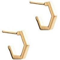 Rachel Jackson Women's Sterling Silver Mini Hexagon Hoop Earrings Gold