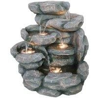 Bermuda Cascading Pools Water Feature Garden Decor Multi Tier Lights Pump Pond