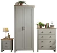 Chest of 4 Drawers Grey Cabinet Bedroom Storage Unit Clothes Organiser Seconds