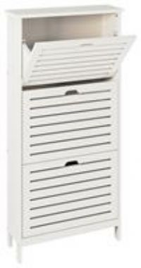 Bergen 3 tier Shoe cabinet in grey or white (White)