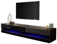 Galicia Wall Mounted Gloss TV Unit with LED - 120 & 180cm - Black, Grey or White