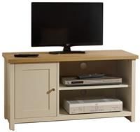 Cream Oak TV Stand Two Tone 1 Door Cabinet Television Unit Open Shelf Cable Tidy