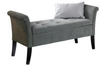 Balmoral Window Seat - Grey Chenille Fabric - Blanket Box Storage Ottoman …