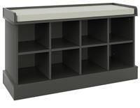 Grey Kempton Hallway Shoe storage, Wall Rack with coat hooks or option for both
