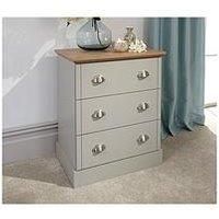Kendal Grey & Oak Country Style Bedroom Furniture - Bedside, Chests, Wardrobes