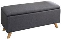 Secreto Fabric Ottoman Charcoal Grey