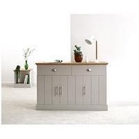 Kendal Living Room Furniture Collection, Metal Cup Handles - Grey with Oak Tops