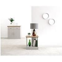 Kendal Grey Panel & Oak Top Living Room Furniture Range (Lamp Table)