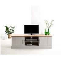 Kendal Grey Panel & Oak Top Living Room Furniture Range (Large TV Unit)