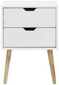 Nyborg 2 Drawer Bedside - White / 1
