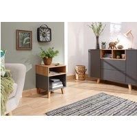 Modena Grey & Oak Retro Design Living Range - Side Lamp Table