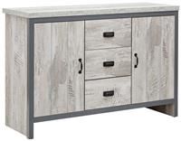 BOSTON 2 DOOR 3 DRAWER SIDEBOARD GREY loft studio apartment furniture