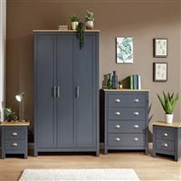 Lancaster 4 Piece Bedroom Furniture Set Slate Blue