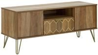 ORLEANS 2 DOOR1 DRAWER TV STAND UNIT MANGO & GOLD