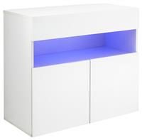 Galicia White Gloss Fronted Wall Mounted Sideboard with LED lights