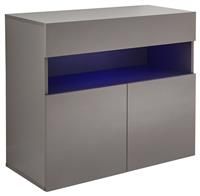 Galicia Grey Gloss Wall Mounted Hung Sideboard with LED Storage shelves