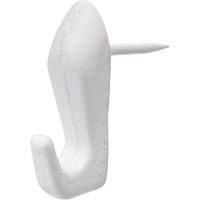 Corefix Barb Wall Hook 4 Pack Universal Hammer-In Picture Hooks, Wall Hooks for Hanging Frames, Mirrors or Canvas into Plasterboard or Wood. Removable and Reusable Hook With Neat Modern Finish (White)