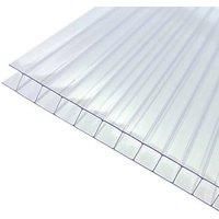 Axiome Clear Polycarbonate Twinwall Roofing sheet (L)2.5m (W)690mm (T)10mm