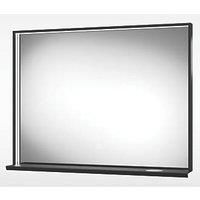 LED Black Bathroom Mirror with Shelf & Charger  800 x 600mm  Sensio Element