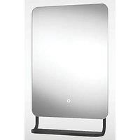 LED Black Bathroom Mirror with Shelf  500 x 790mm  Sensio Harbour