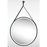 Round LED Bathroom Mirror with Leather Strap  600mm  Sensio Nova